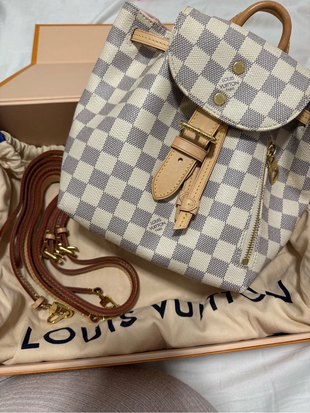 Louis Vuitton Damier Azur Sperone BB Mini Backpack